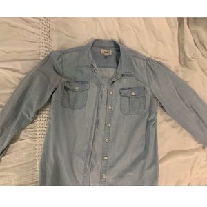 Jean long sleeve button down shirt